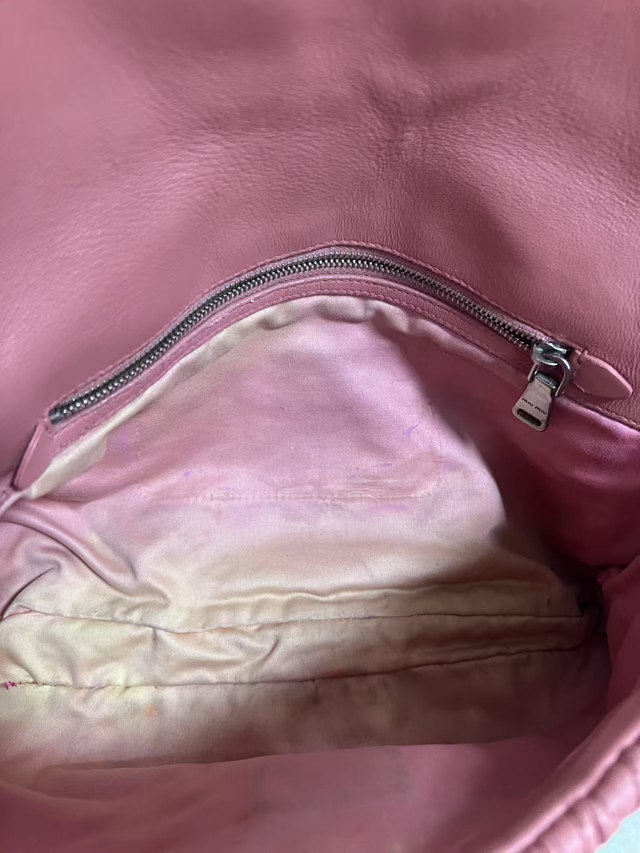 Miu Miu Pink Matelassé Leather Crystal Chain Shoulder Bag