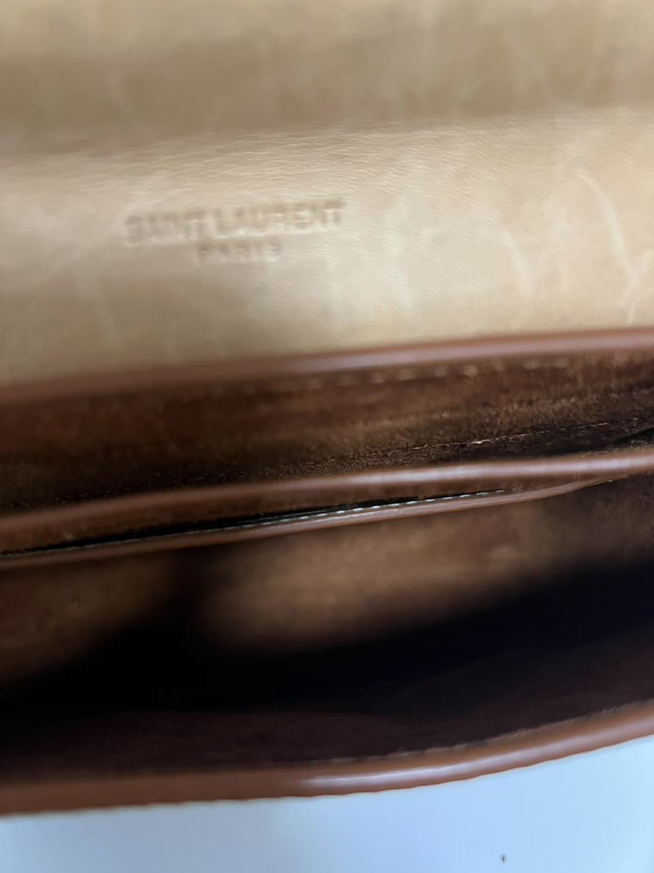 Saint Laurent (YSL) Kaia Small Tan Leather Saddle Crossbody Bag
