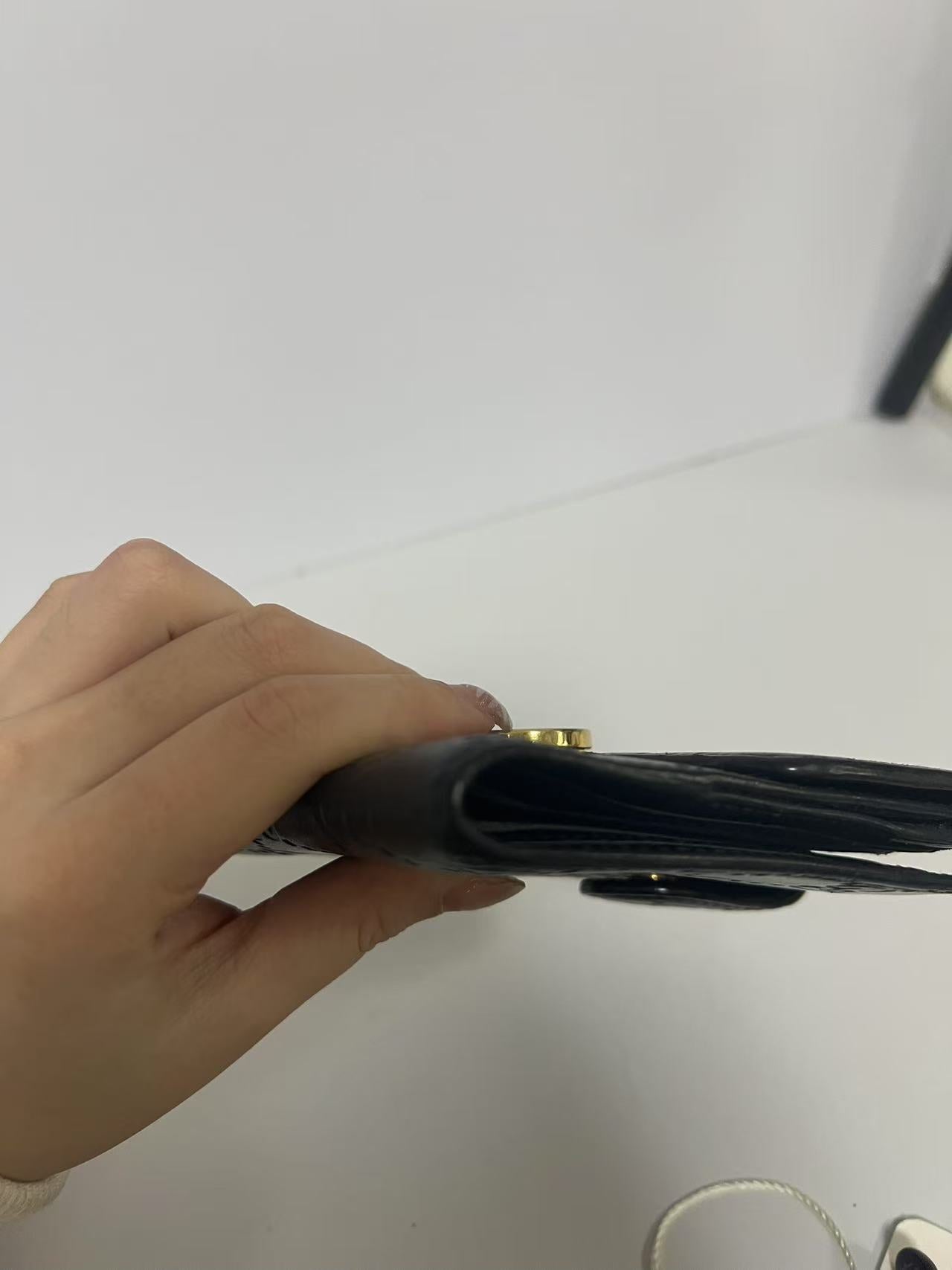 Gucci Guccissima Black Embossed Leather Interlocking G Snap Wallet