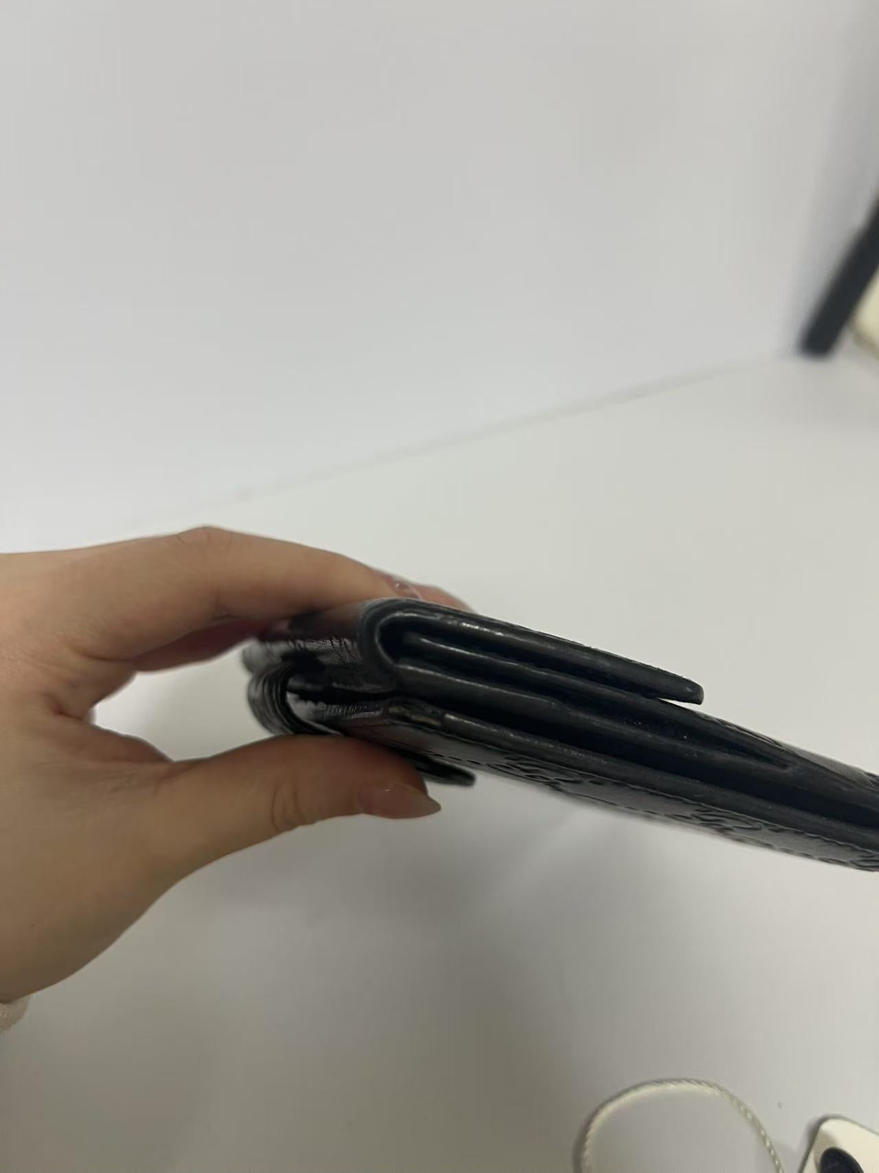Gucci Guccissima Black Embossed Leather Interlocking G Snap Wallet