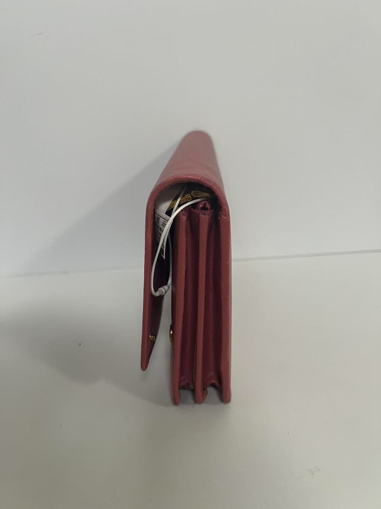 Prada Red Saffiano Leather Wallet on Chain (WOC)