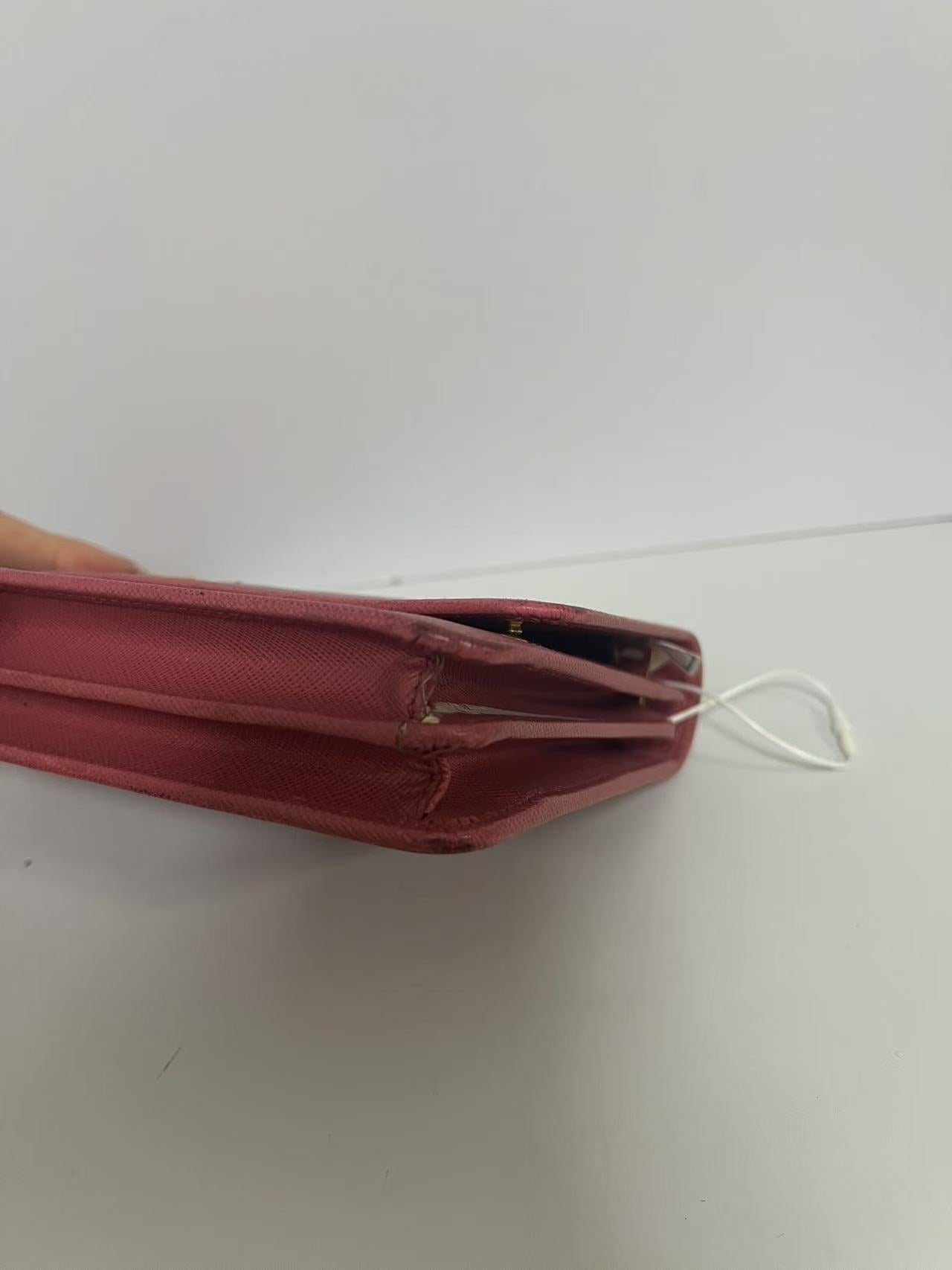 Prada Red Saffiano Leather Wallet on Chain (WOC)