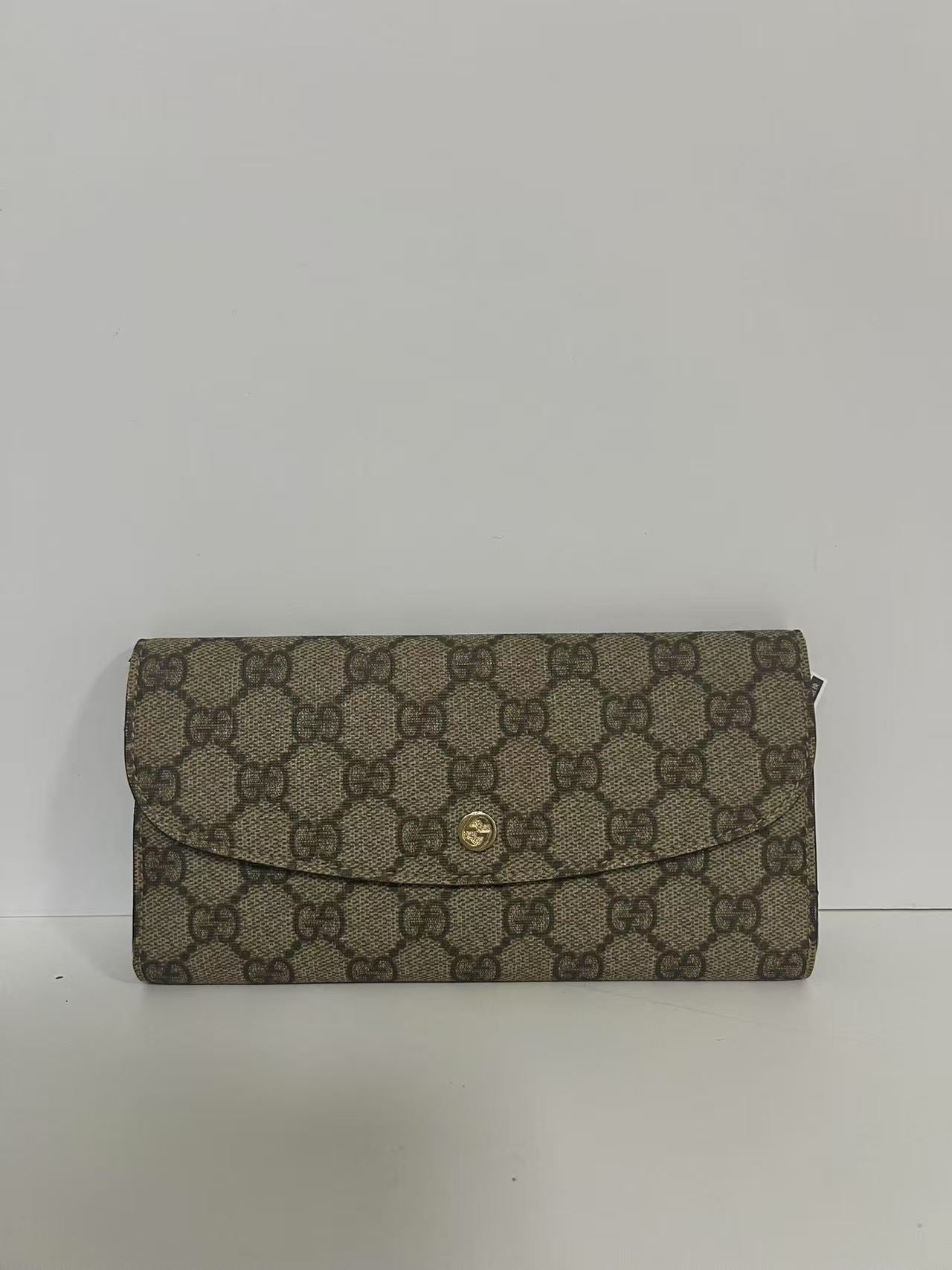 Gucci Beige GG Coated Canvas Interlocking G Continental Wallet