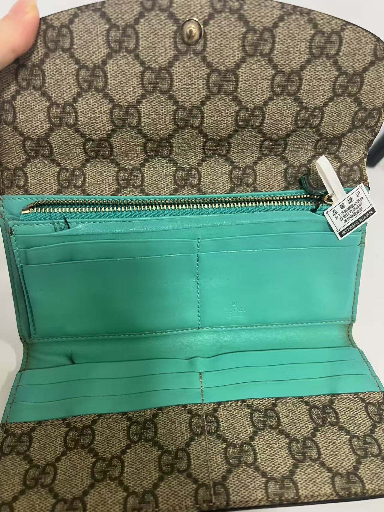 Gucci Beige GG Coated Canvas Interlocking G Continental Wallet