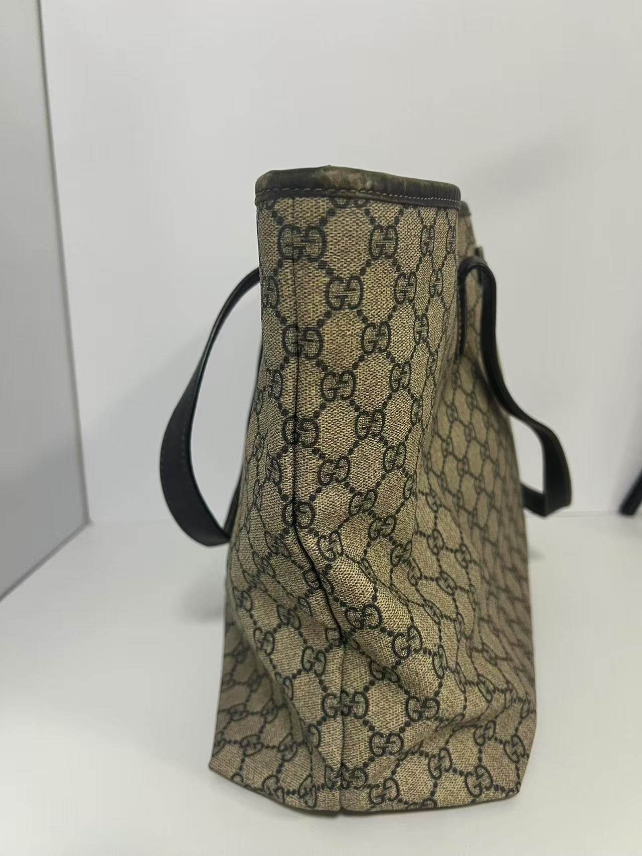 Gucci Beige GG Supreme Canvas Large Tote Bag