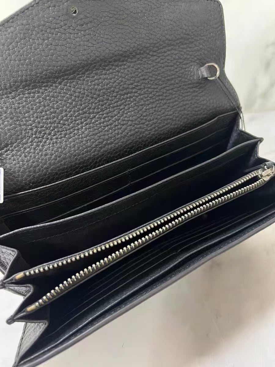Gucci Dionysus Black Leather Wallet on Chain (WOC)