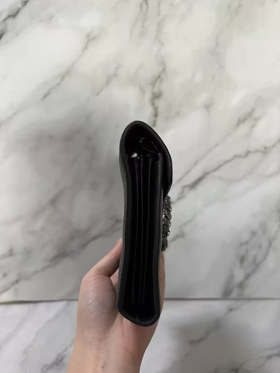 Gucci Dionysus Black Leather Wallet on Chain (WOC)