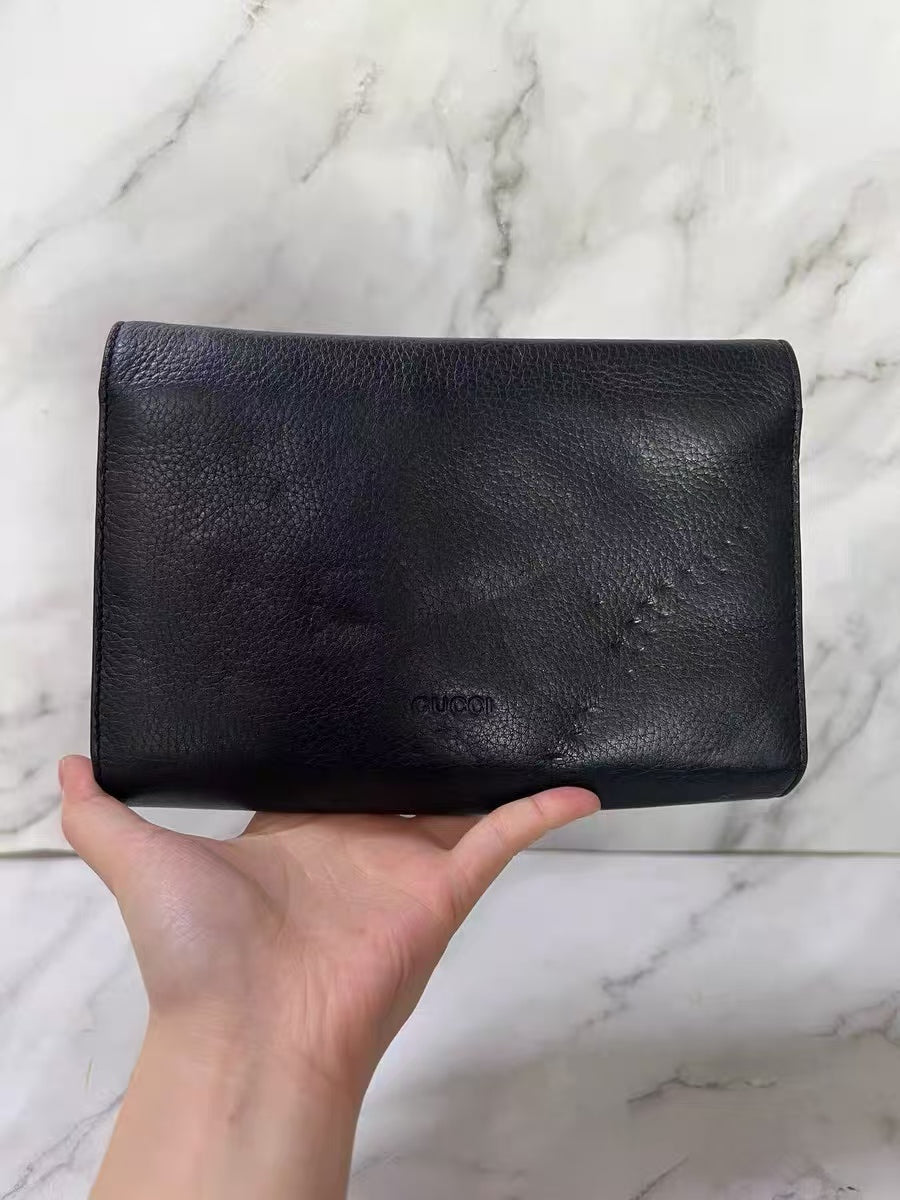 Gucci Dionysus Black Leather Wallet on Chain (WOC)
