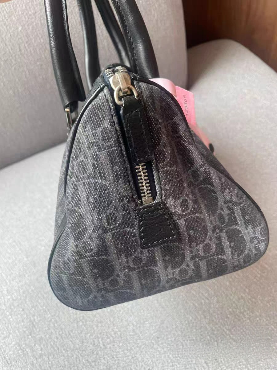 Christian Dior Diorissimo Grey Denim Boston Bag