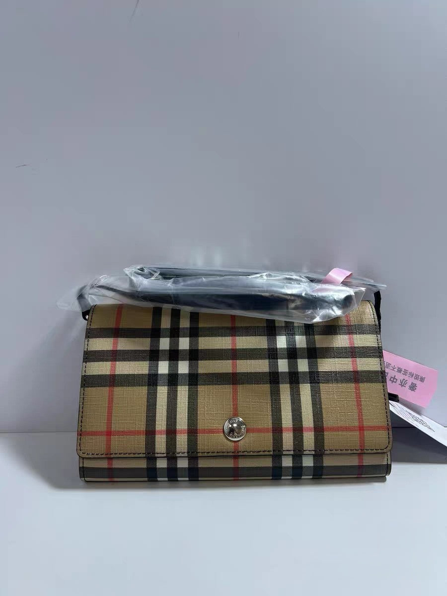Burberry Hannah Vintage Check Wallet On Strap