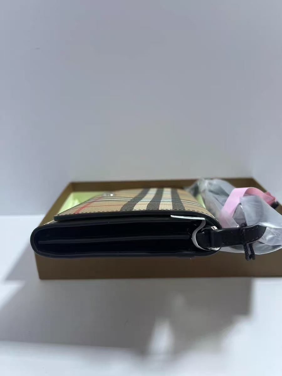 Burberry Hannah Vintage Check Wallet On Strap