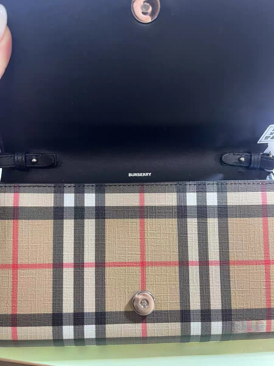 Burberry Hannah Vintage Check Wallet On Strap