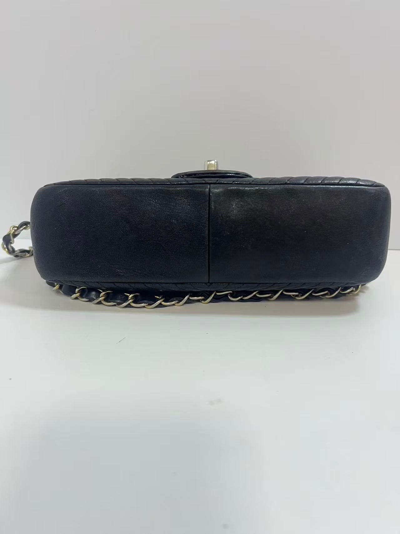 Chanel Black Chevron Quilted Leather Medium Flap Bag