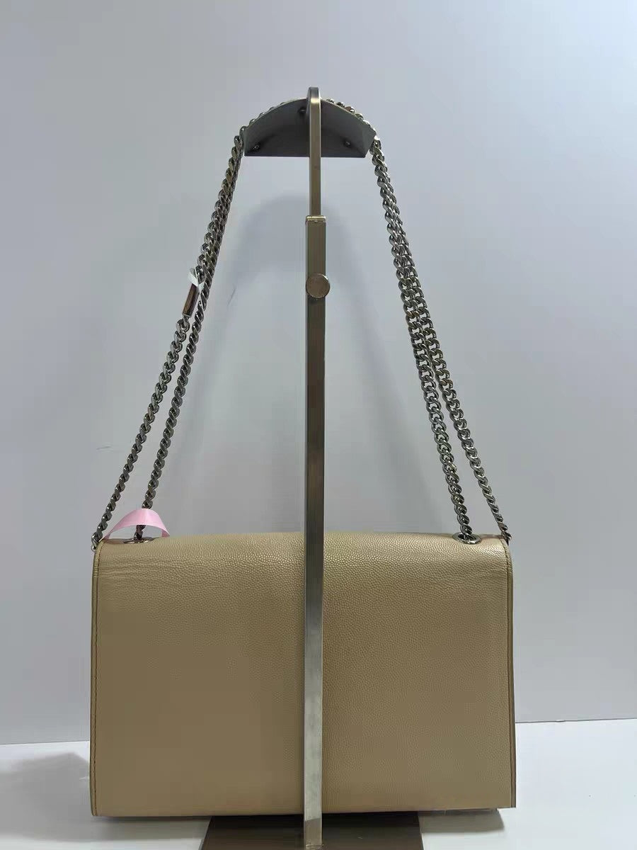 Saint Laurent Kate Medium Beige Grain de Poudre Leather Chain Bag