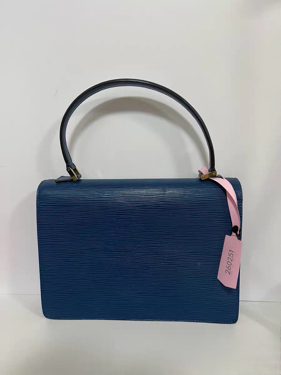 Louis Vuitton Concorde Blue Epi Leather Top Handle Bag