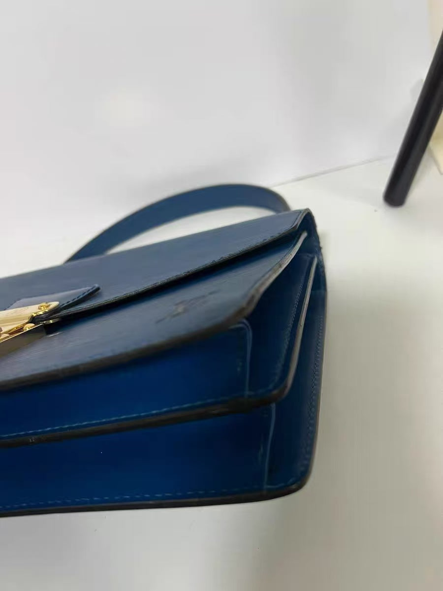 Louis Vuitton Concorde Blue Epi Leather Top Handle Bag