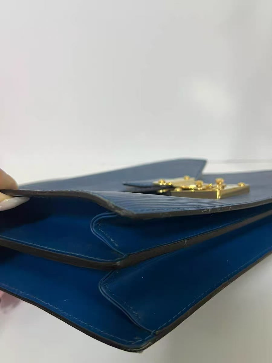 Louis Vuitton Concorde Blue Epi Leather Top Handle Bag