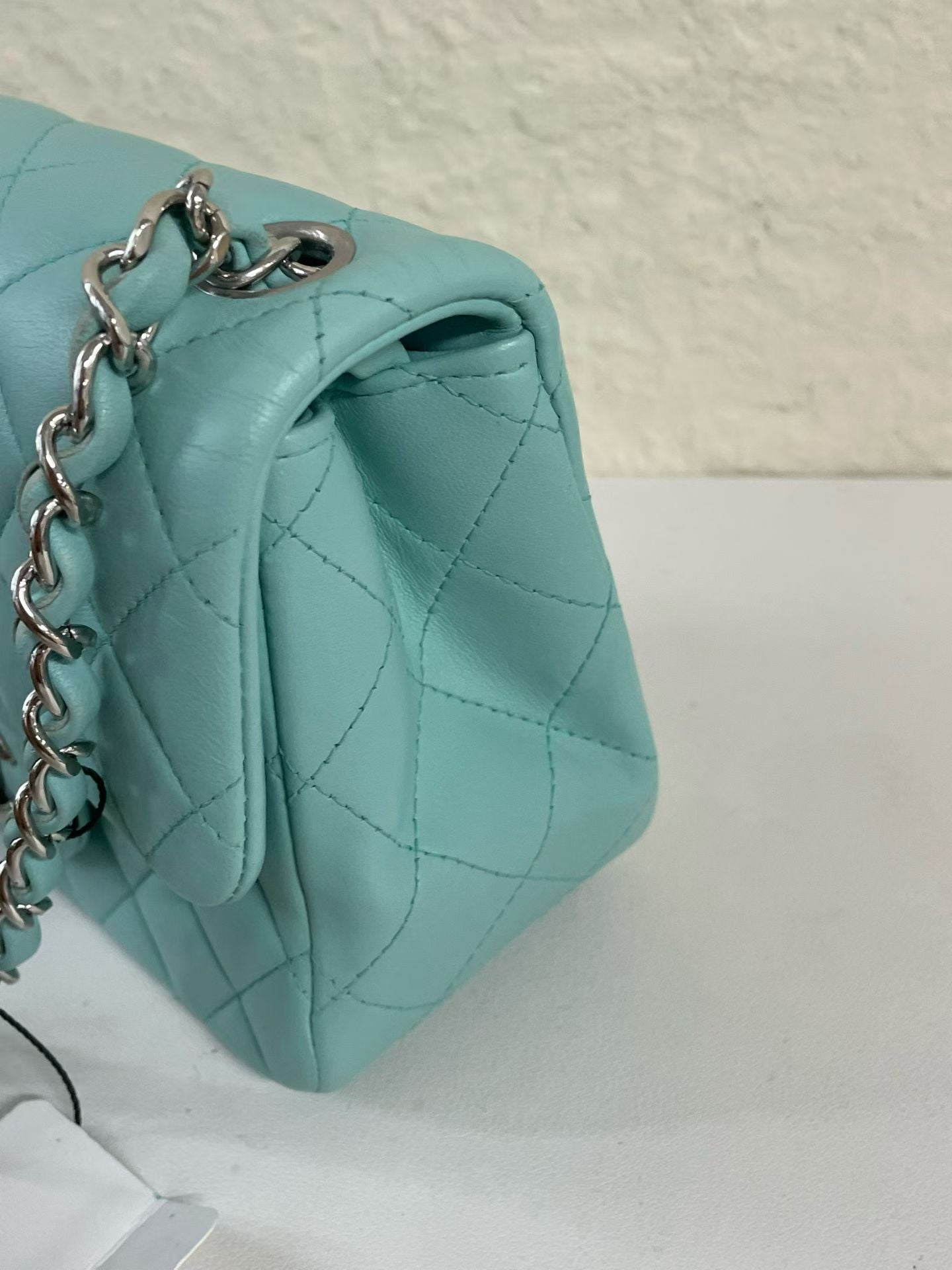 Chanel Classic Flap Mini Turquoise Lambskin Bag