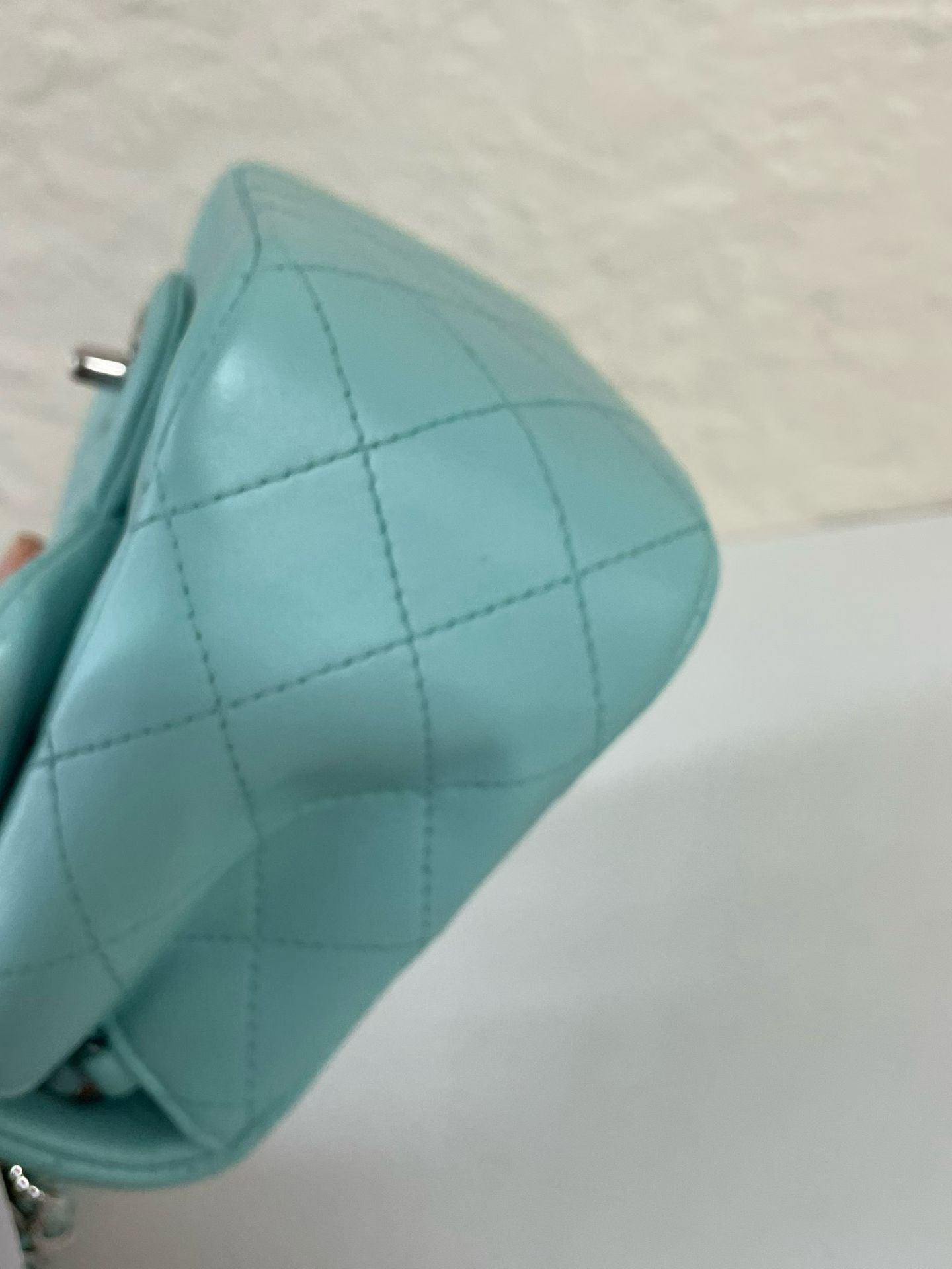 Chanel Classic Flap Mini Turquoise Lambskin Bag