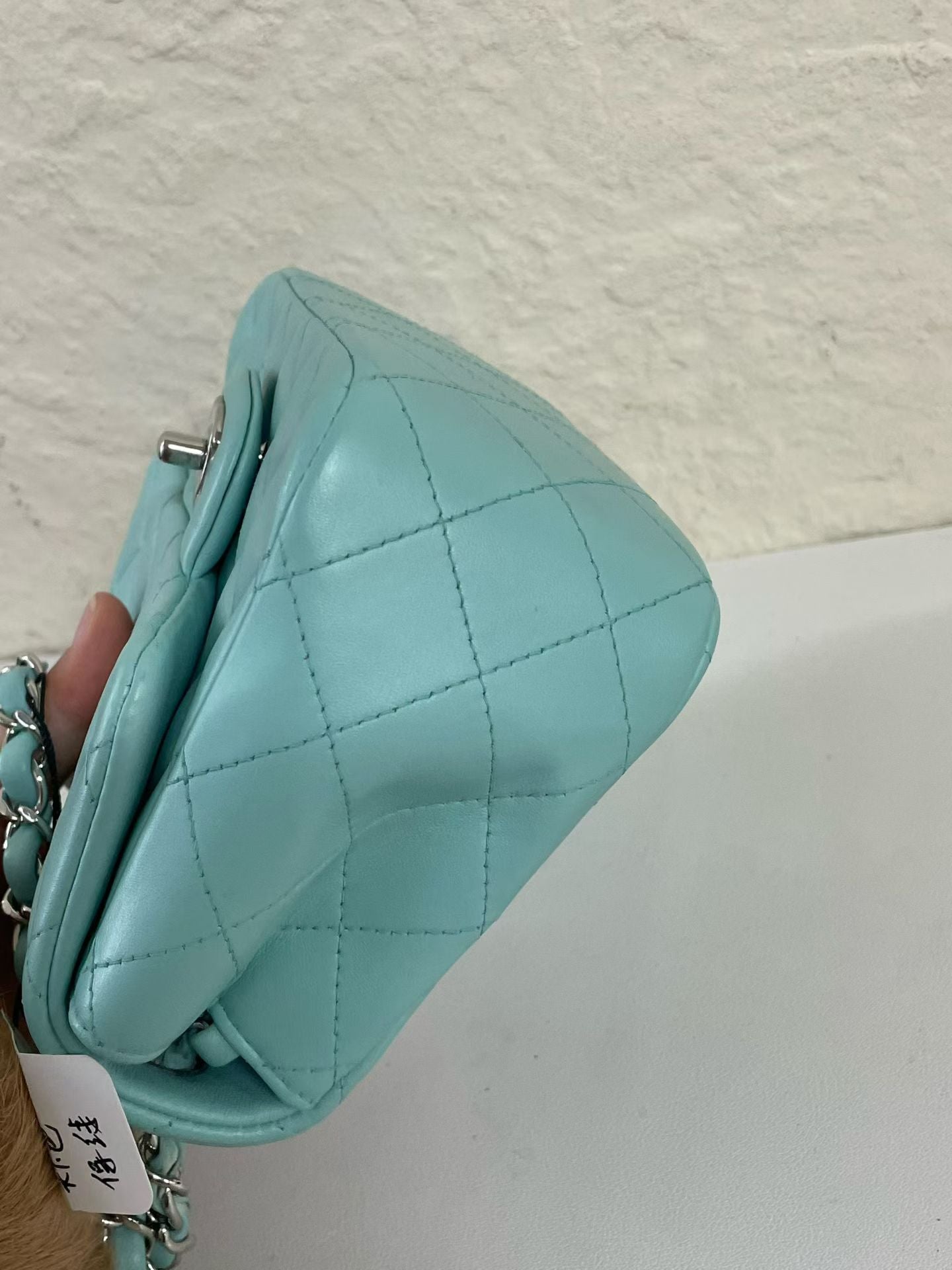Chanel Classic Flap Mini Turquoise Lambskin Bag