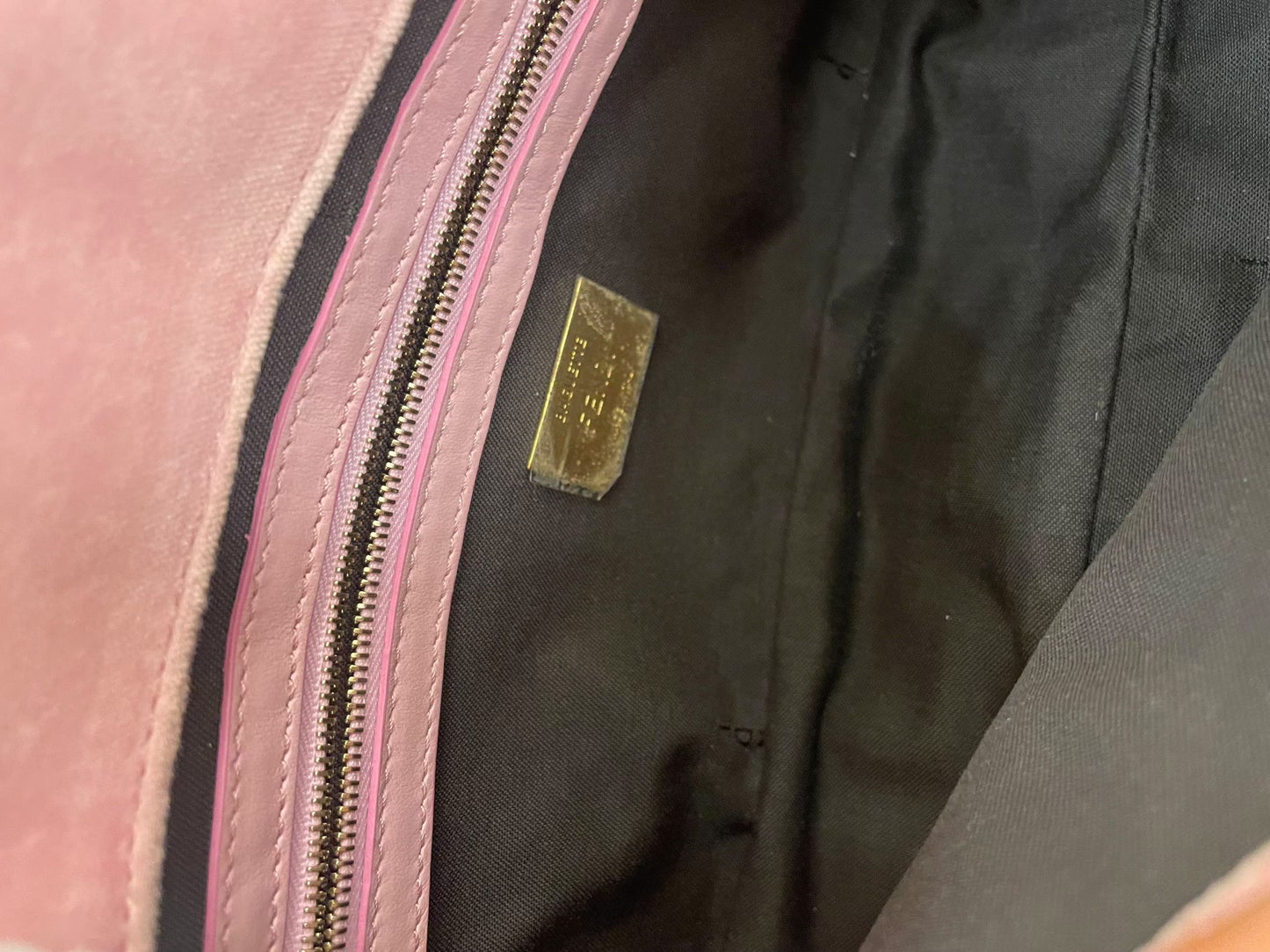 Fendi Baguette Pink Velvet FF Embossed Bag