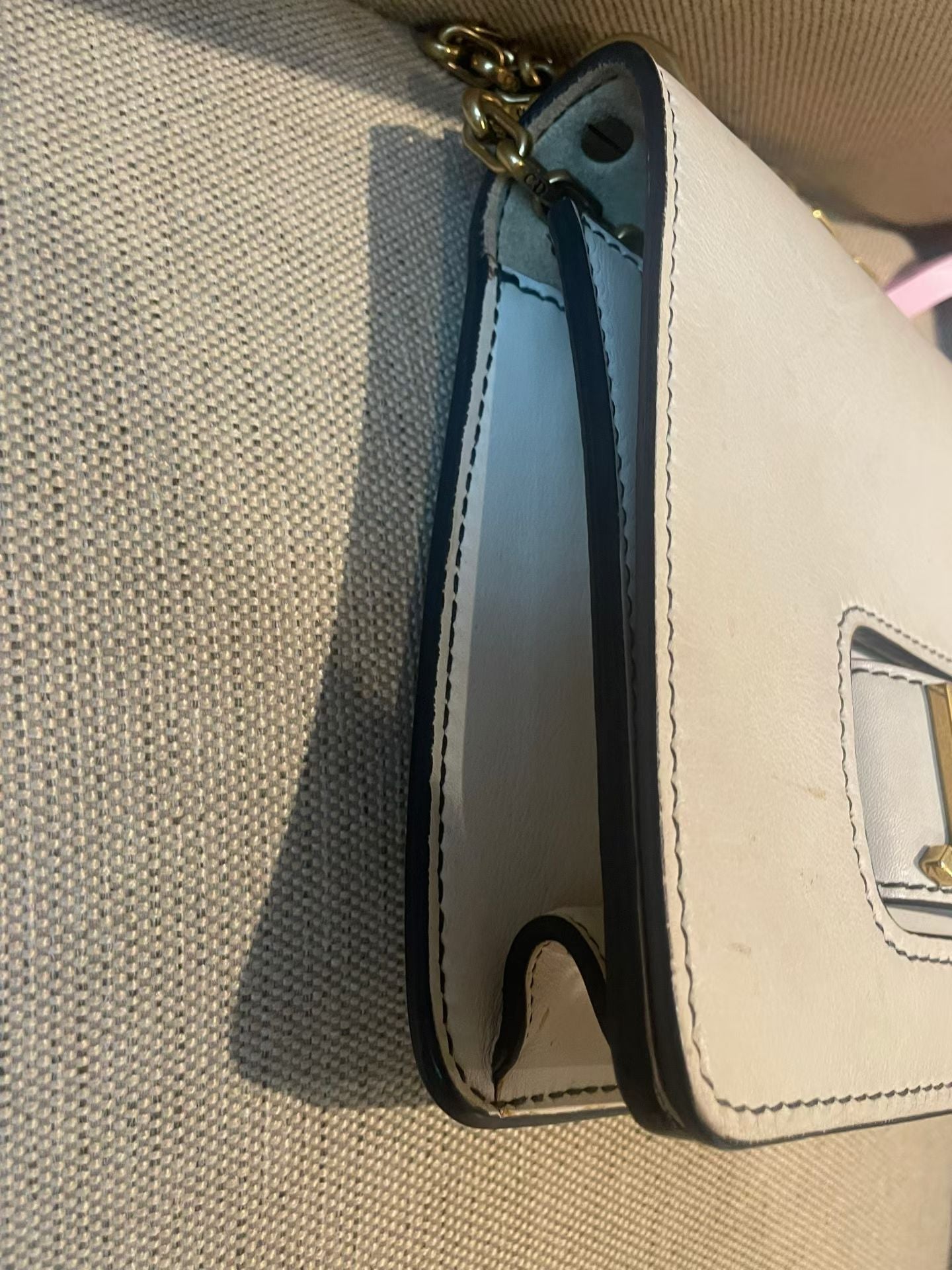 Christian Dior J'Adior White Leather Chain Bag