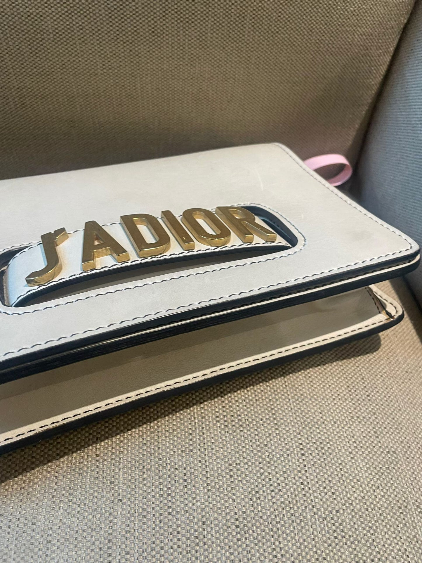 Christian Dior J'Adior White Leather Chain Bag