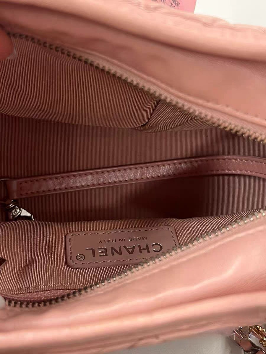 Chanel Gabrielle Small Hobo Bag Pink Quilted Leath
