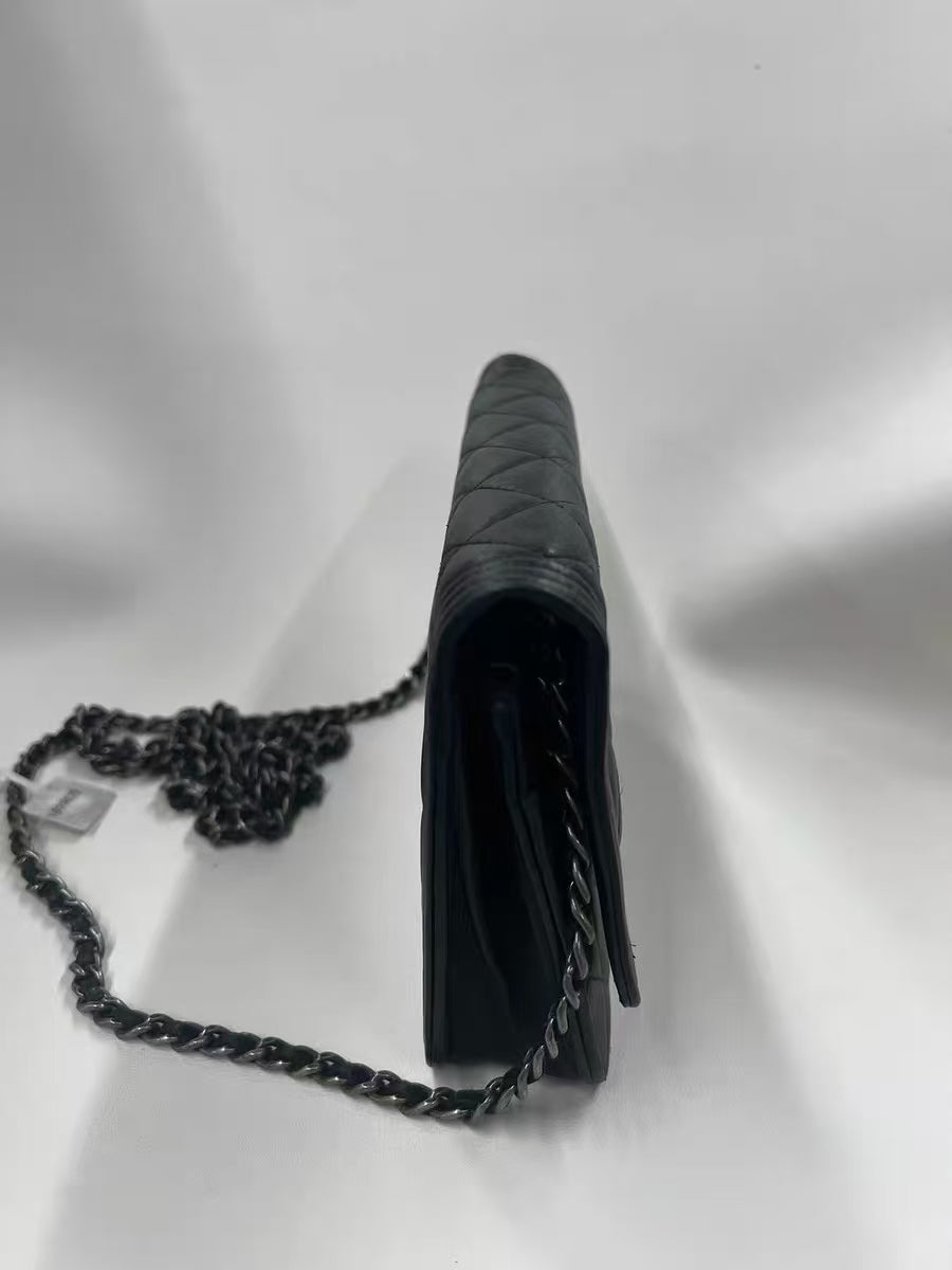 Chanel Boy Wallet on Chain (WOC) Black Quilted Lambskin Bag