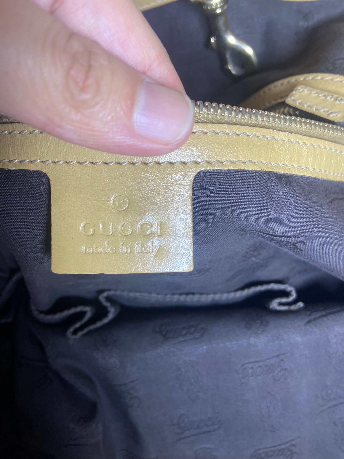 Gucci Ophidia Beige GG Canvas Cloth Shopping Tote Bag