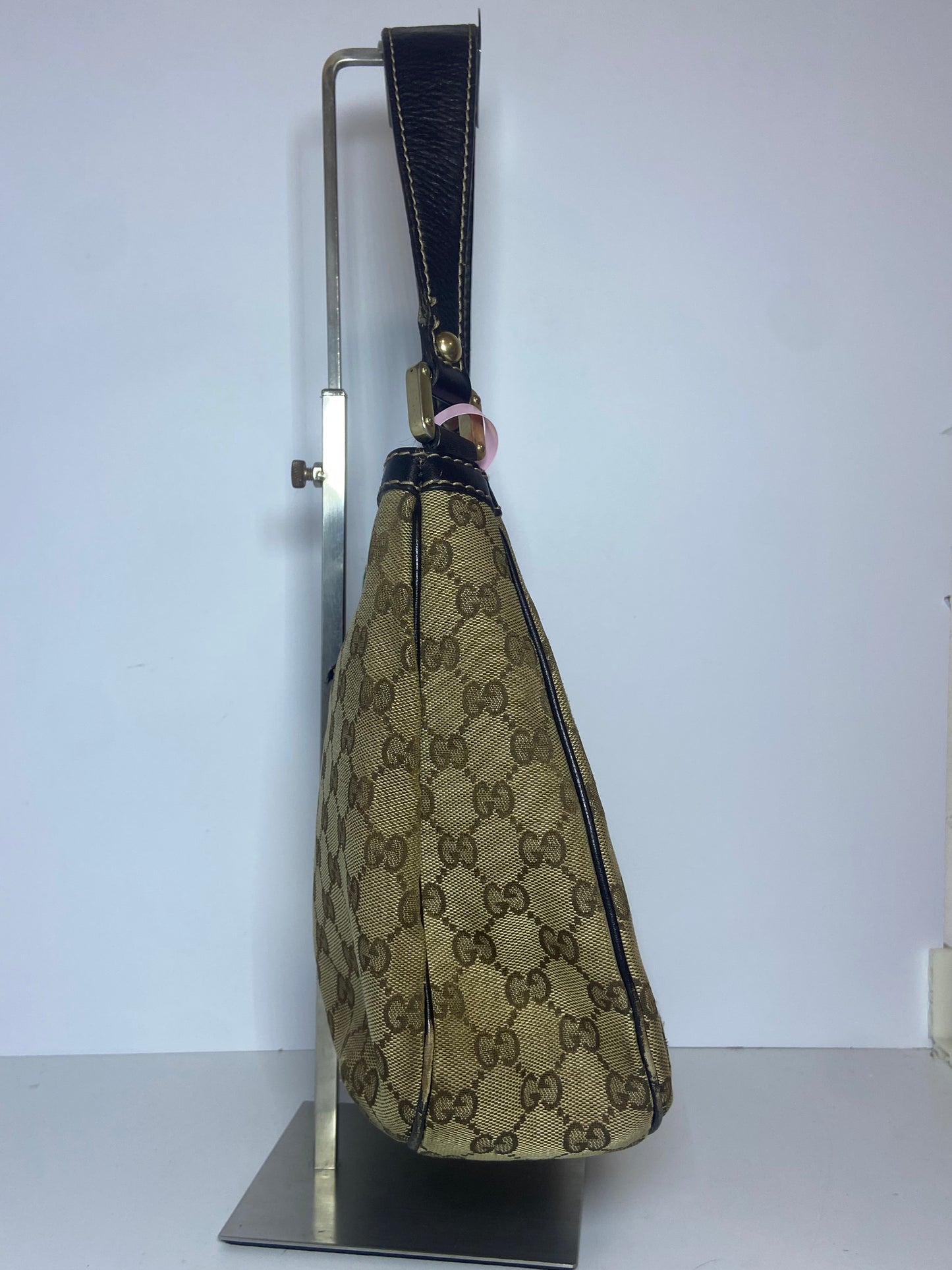 Gucci GG Monogram Canvas Web Stripe Hobo Bag