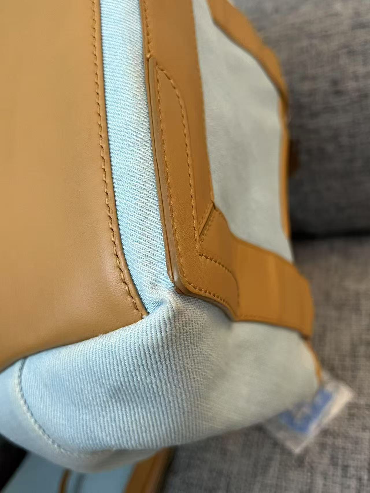 Balenciaga Medium Cabas Light Denim & Leather Tote Bag