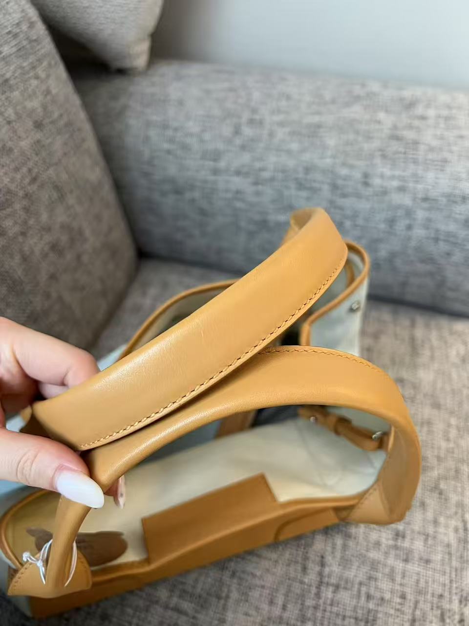 Balenciaga Medium Cabas Light Denim & Leather Tote Bag