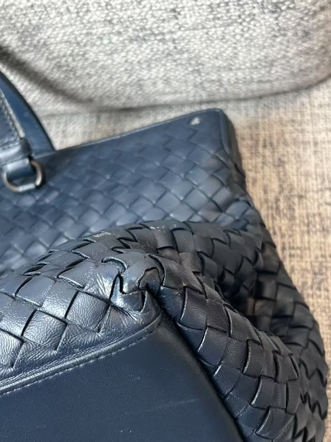 Bottega Veneta Large Intreccio Woven Leather Tote Bag