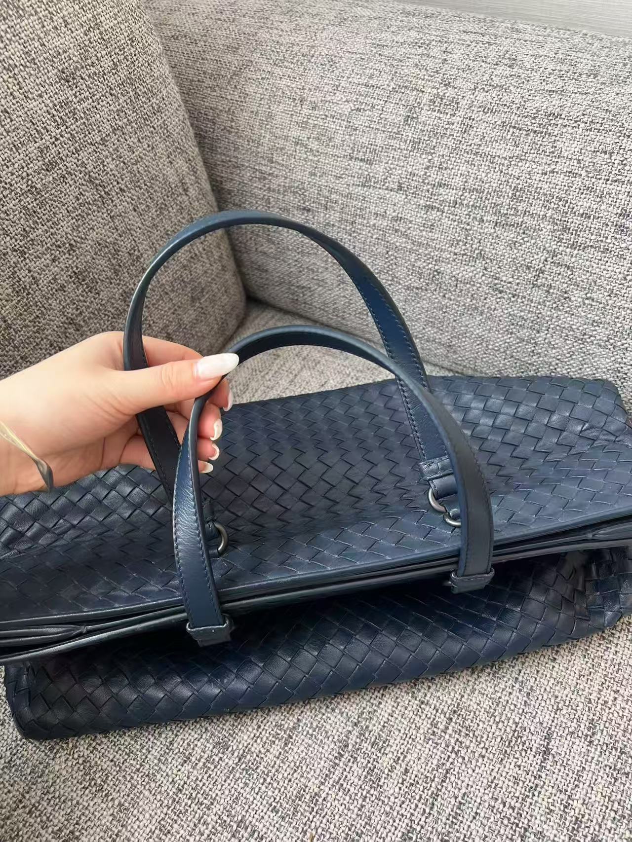 Bottega Veneta Large Intreccio Woven Leather Tote Bag