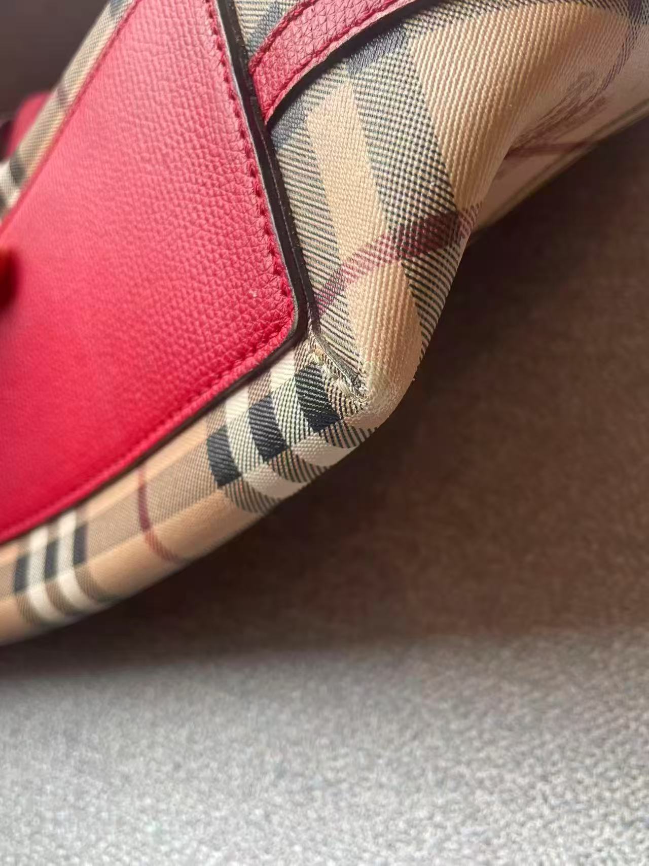 Burberry Trompe L'oeil Print Reversible Canvas Tote Bag