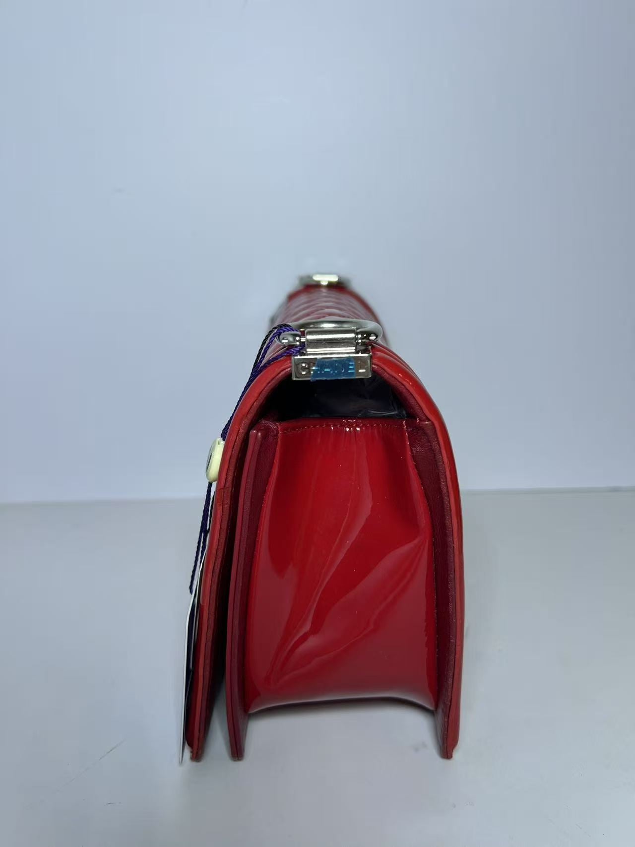 Chanel Large Boy Bag Quilted Red Patent Leather Shoulder Bag
