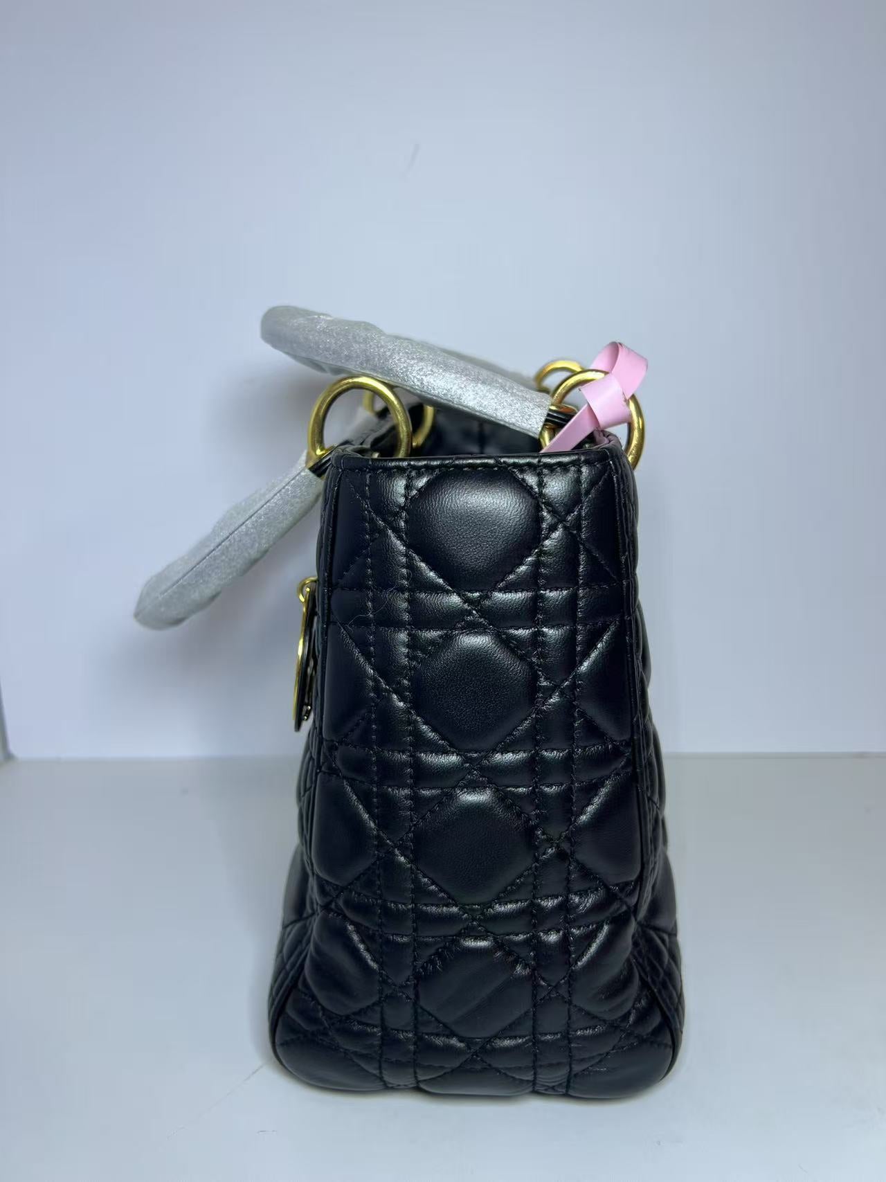 Dior Lady Dior Medium Ombré Micro-Cannage Leather Handbag