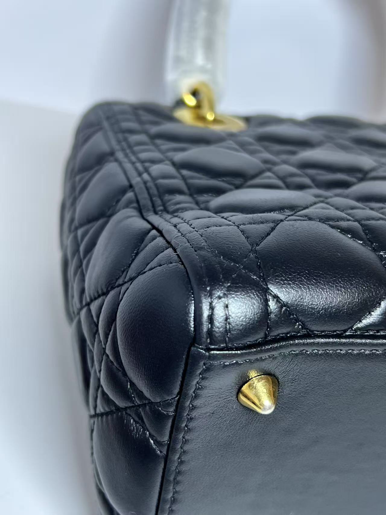 Dior Lady Dior Medium Ombré Micro-Cannage Leather Handbag