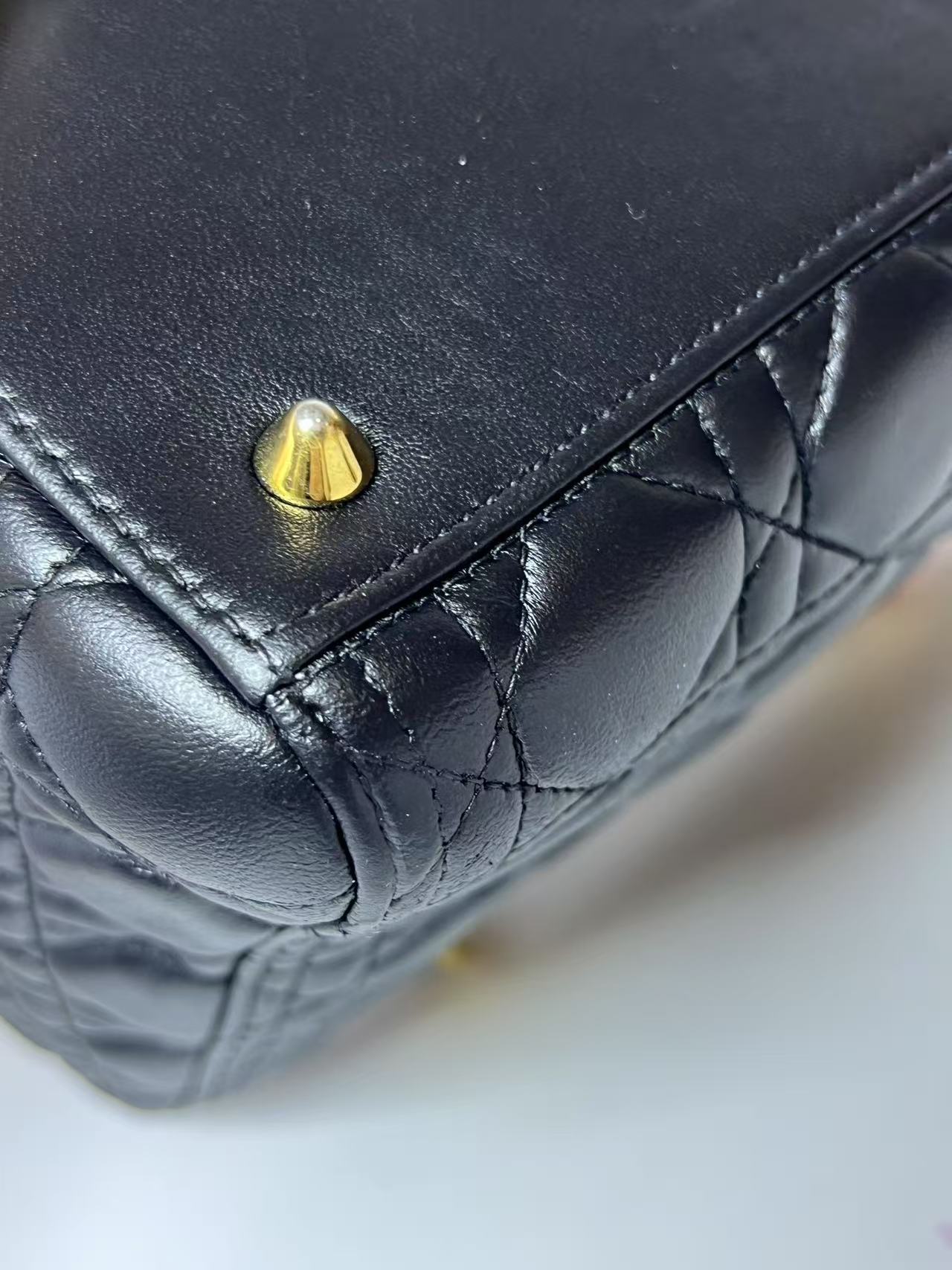 Dior Lady Dior Medium Ombré Micro-Cannage Leather Handbag