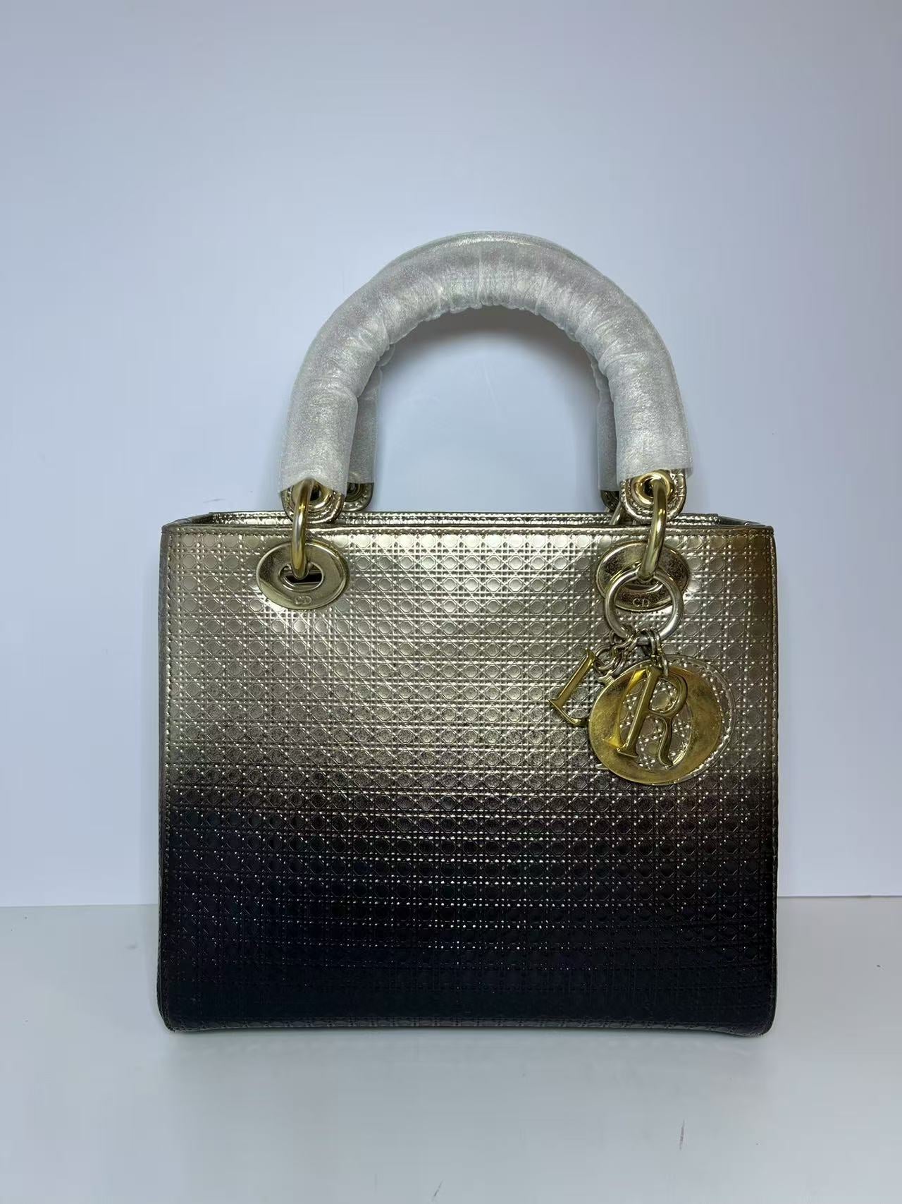 Dior Lady Dior Medium Ombré Micro-Cannage Leather Handbag
