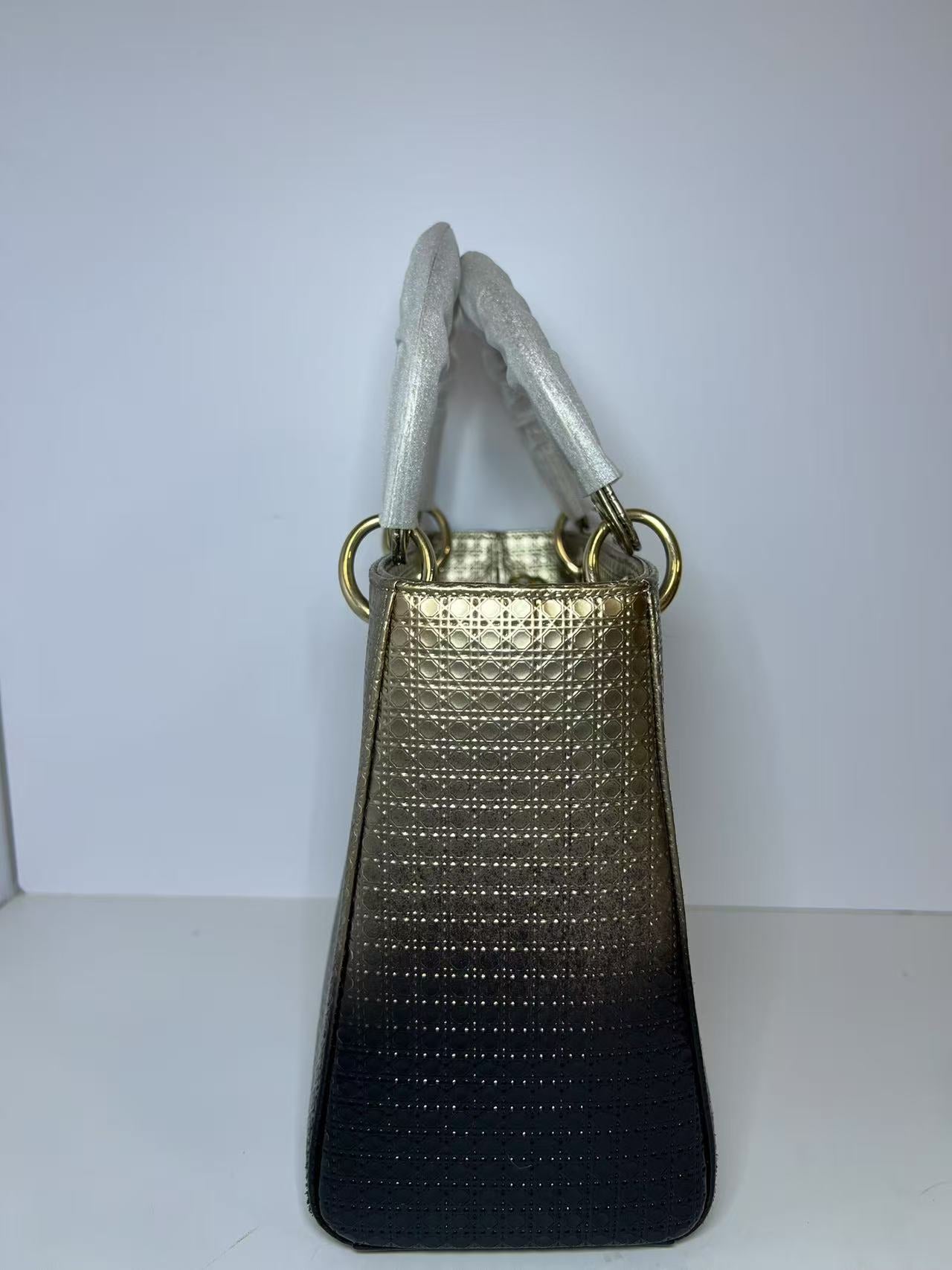 Dior Lady Dior Medium Ombré Micro-Cannage Leather Handbag