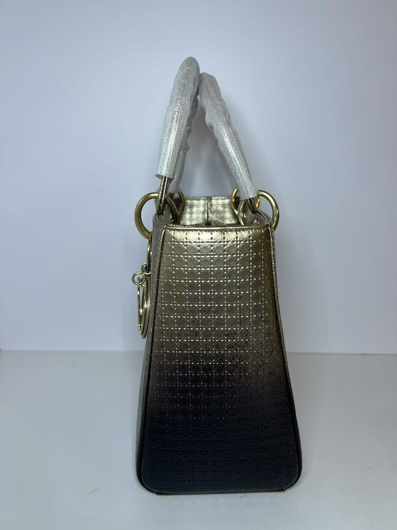 Dior Lady Dior Medium Ombré Micro-Cannage Leather Handbag