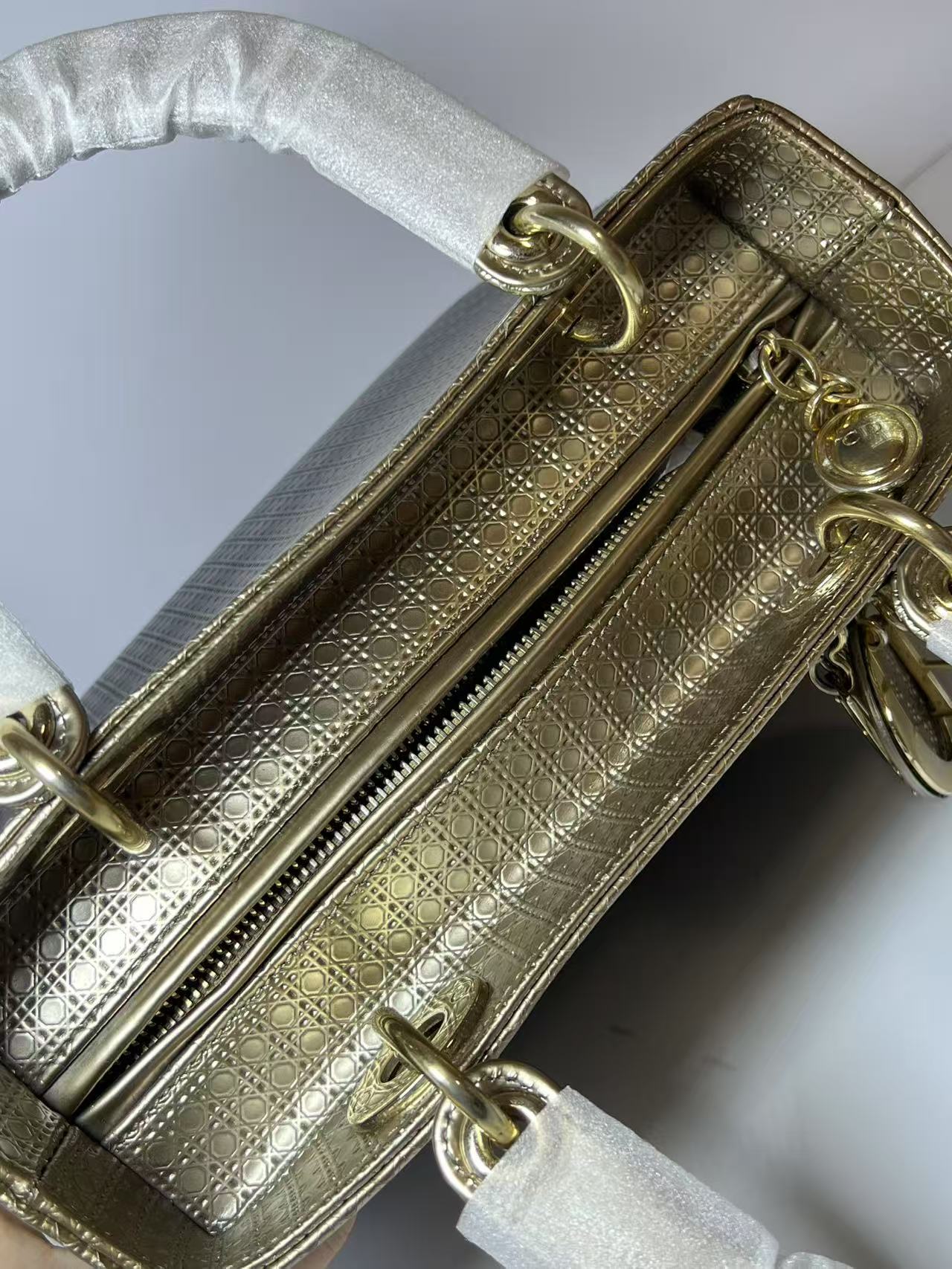 Dior Lady Dior Medium Ombré Micro-Cannage Leather Handbag