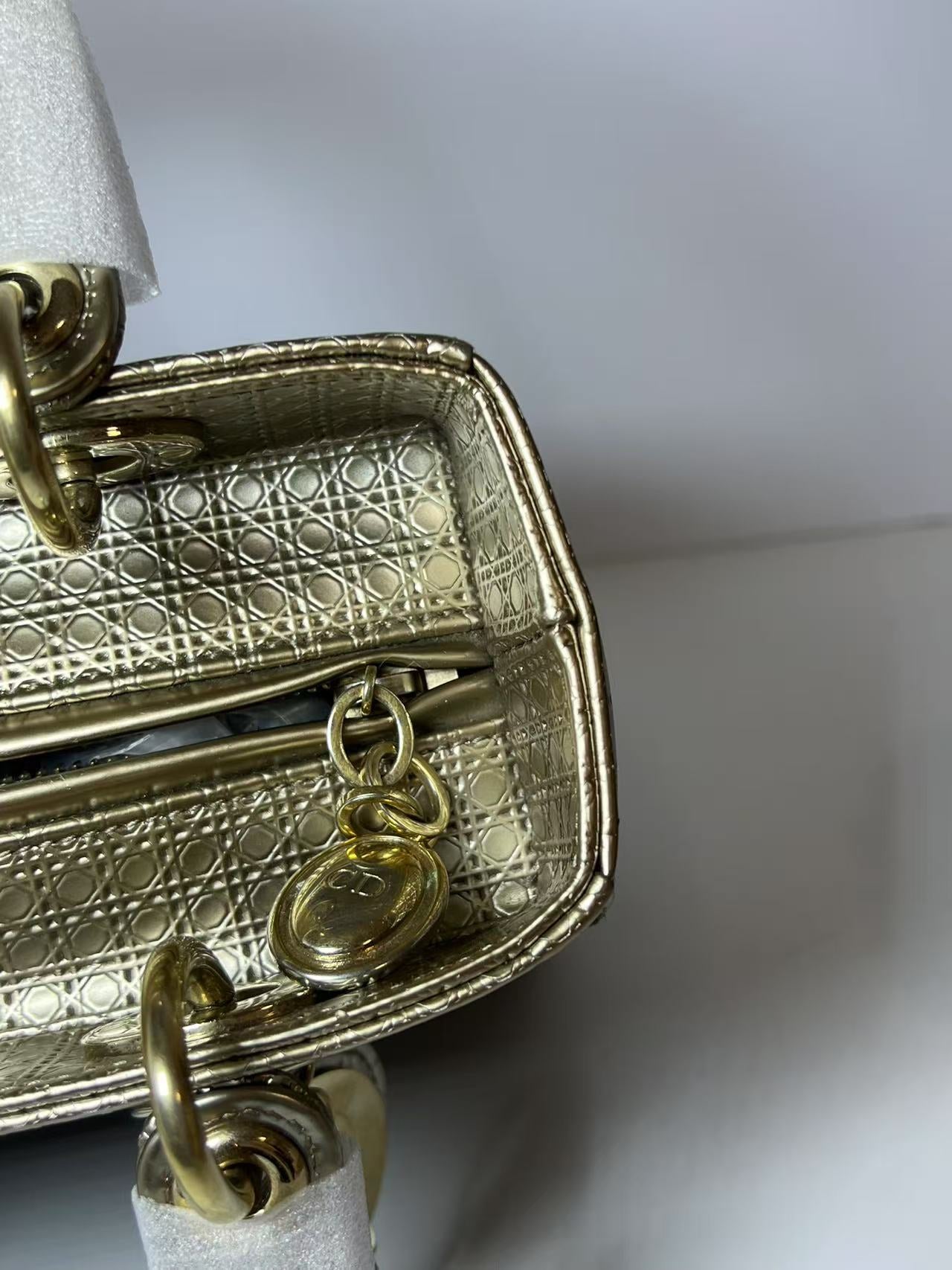 Dior Lady Dior Medium Ombré Micro-Cannage Leather Handbag