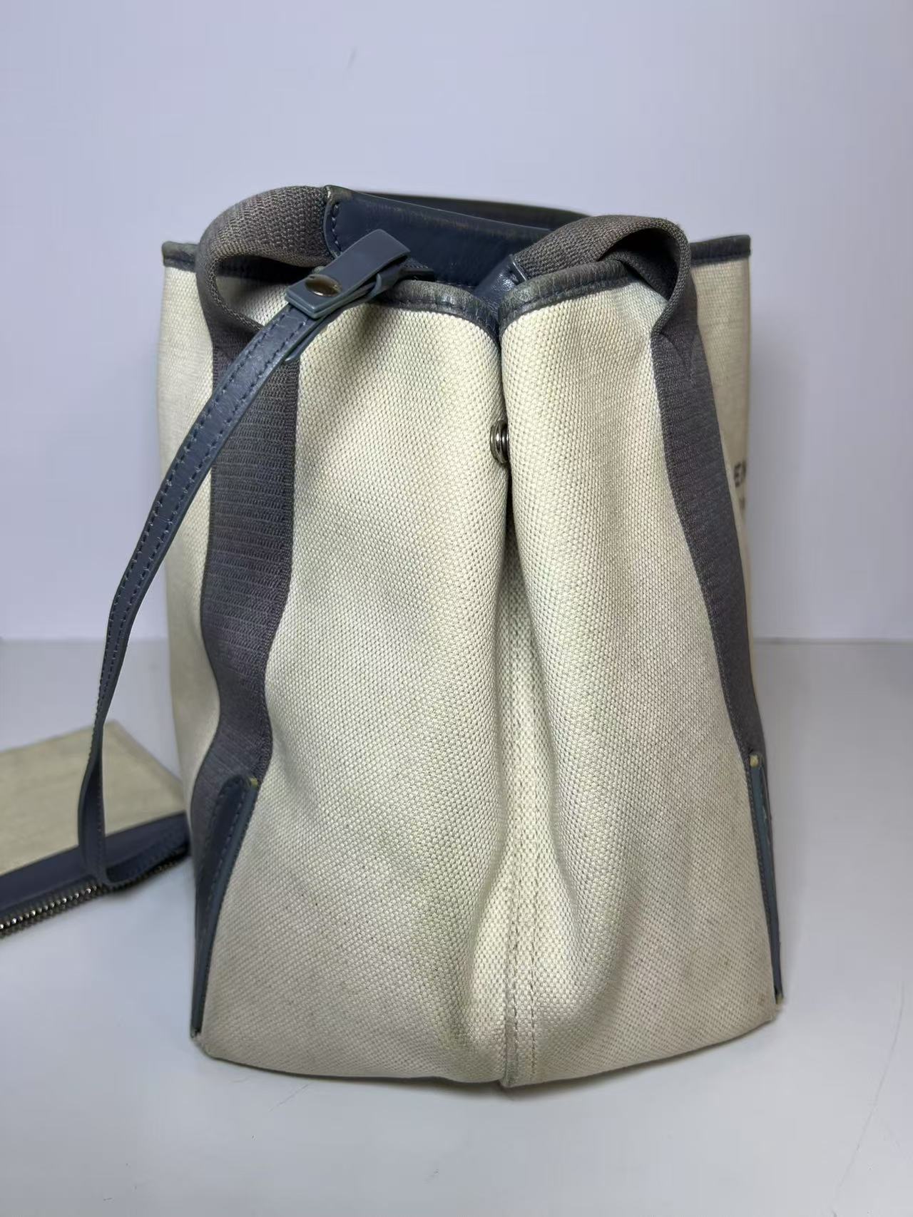 Balenciaga Canvas & Leather Tote Bag with Pouch