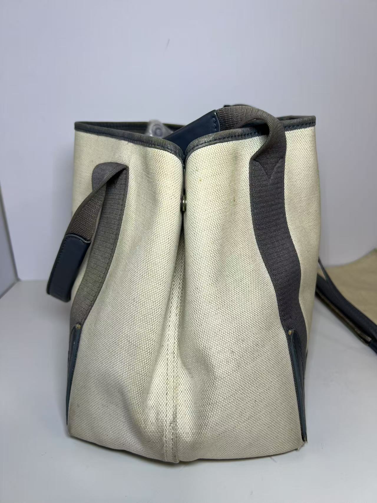 Balenciaga Canvas & Leather Tote Bag with Pouch