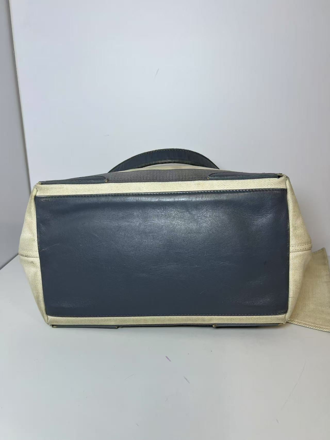 Balenciaga Canvas & Leather Tote Bag with Pouch