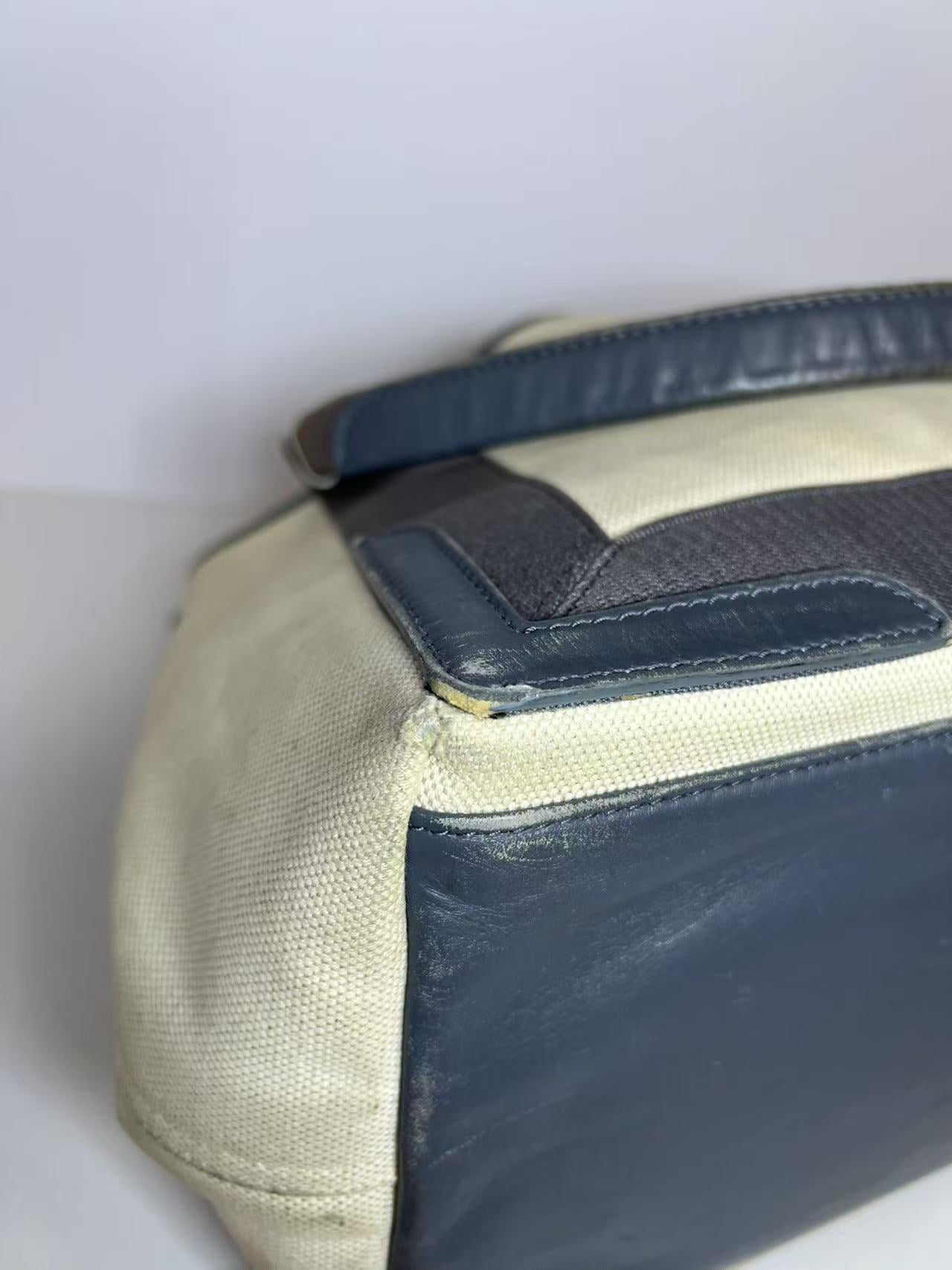 Balenciaga Canvas & Leather Tote Bag with Pouch