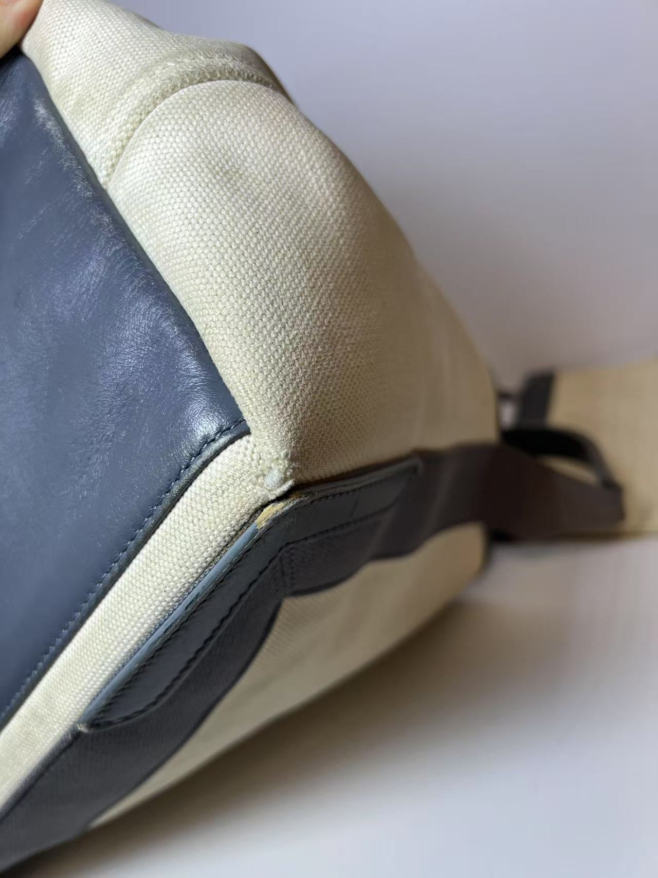 Balenciaga Canvas & Leather Tote Bag with Pouch